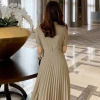 Women’s temperament slim fashion high waist pleated skirt