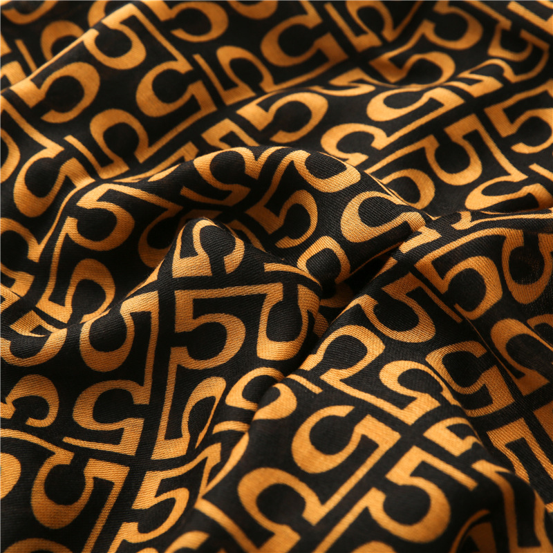 Bufanda de lino de algodn con letras clsicaspicture3