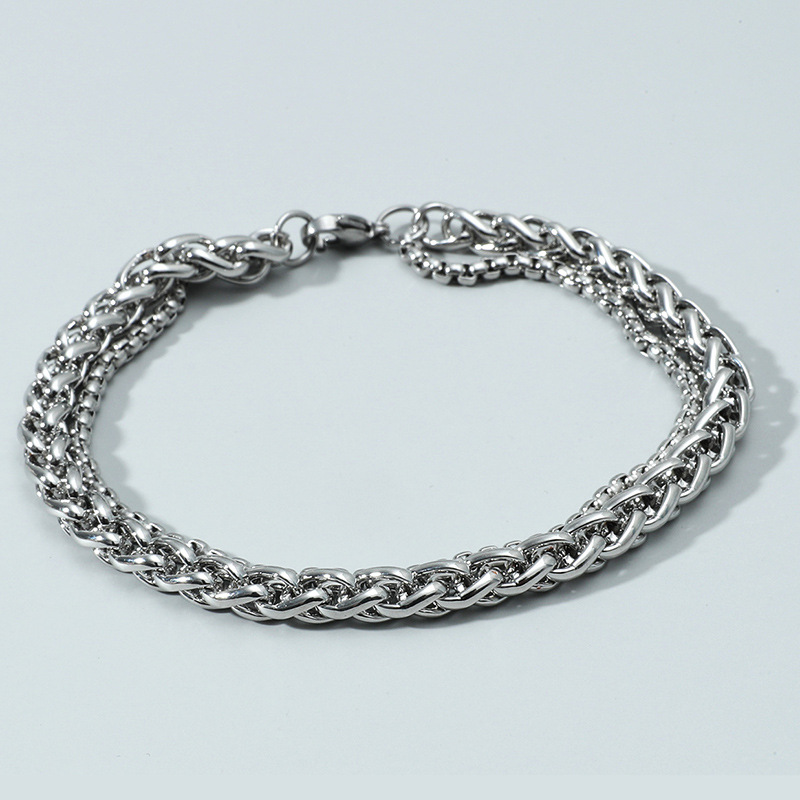 Titanium Steel Twist Chain Double-layer Bracelet Wholesale Nihaojewelry display picture 2