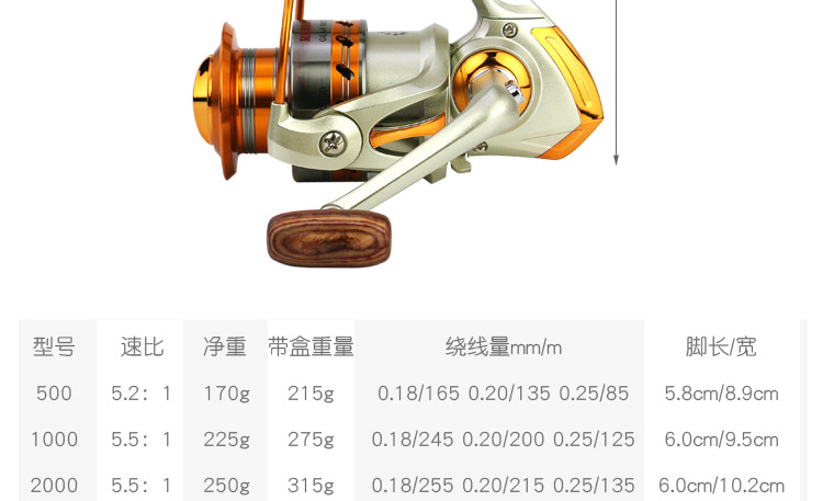 渔轮 YUMOSHI EF金属摇臂渔线轮 鱼线轮纺车海竿轮渔具厂批发详情9