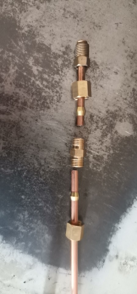Copper Connector Self-Locking Oil Pipe Joint, Easy to Replace Set, Brake Pipe, Brake Line Connector Brass
