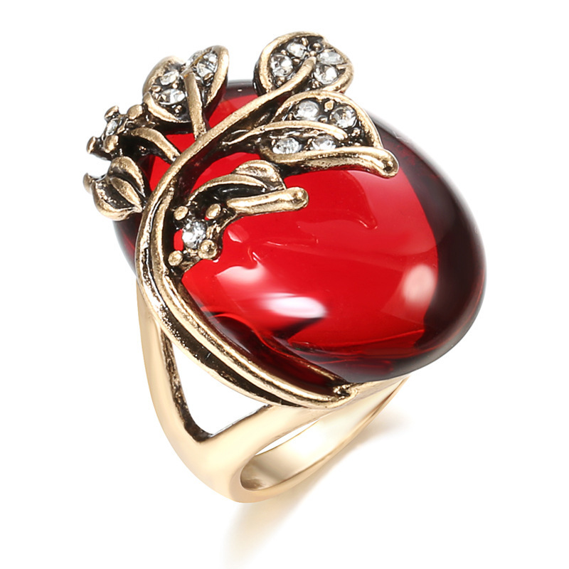 Europe and the United States retro style leaves ladies ring Yiwu manufacturers supply stability [support a generation of hair]]