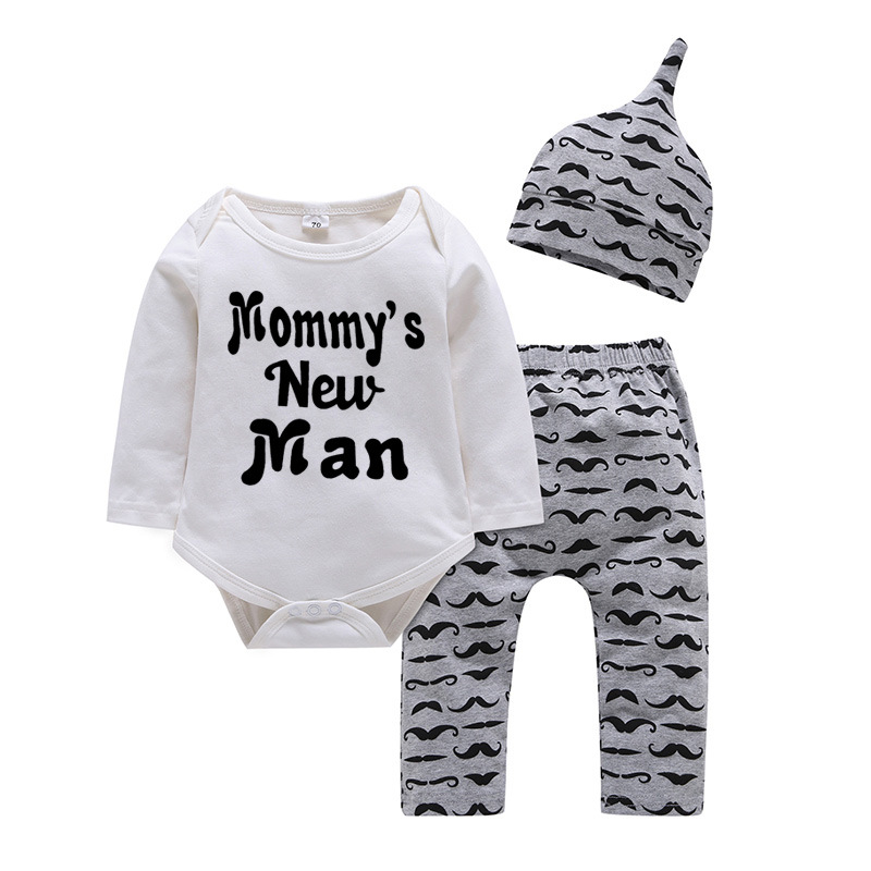 Baby Suit Baby Long-sleeved Triangle Top Trousers Suit display picture 2