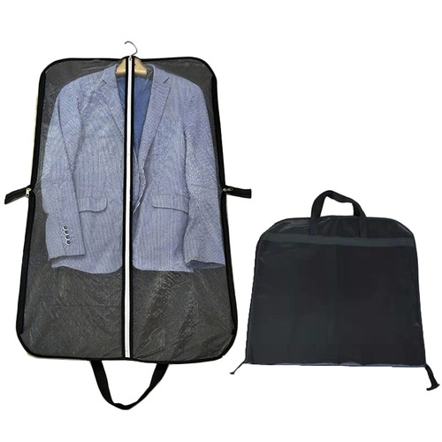 Black Men's Suit Dust Cover Small Formal Dress Bag Short Skirt Hand-held Dustproof Cover Shirt Black Dual-use Suit Bag
