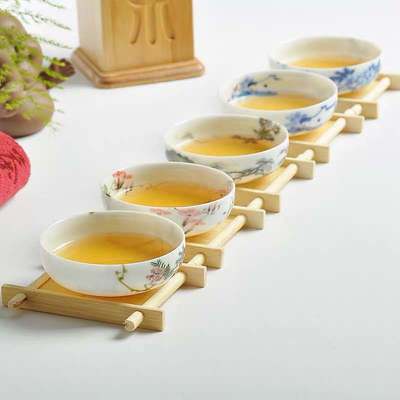 景德镇薄胎白瓷直口杯碗杯功夫茶具套装主人杯透明品茗杯特价批发