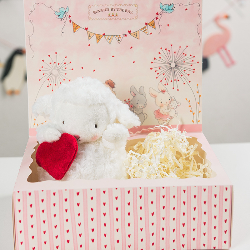 小羊玩偶抖音同款礼盒白色小坐羊公仔网红安抚小羊毛绒玩具代发