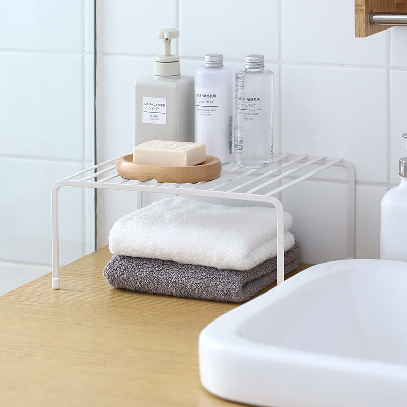 厨房置物架橱柜铁艺伸缩层架 简约式桌面分层整理架下水槽置物架