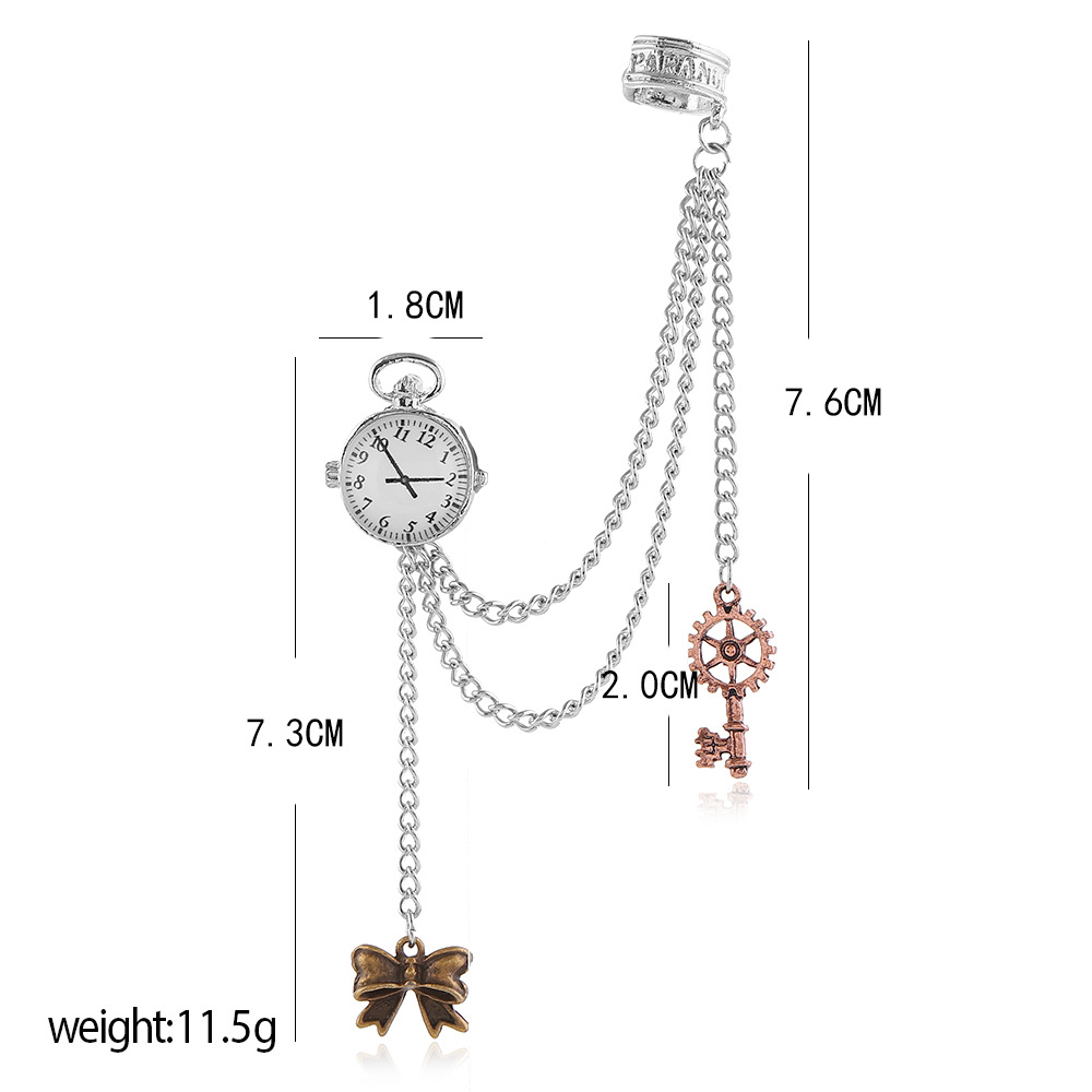 جديد الرجعية هندسية ساعة مفتاح فراشة الأذن العظام الأقراط بالغت الأذن والمجوهرات بالجملة Nihaojewelry display picture 1