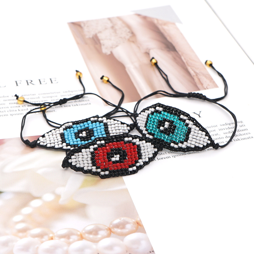 Halloween Devil Eyes Ethnic Style Mgb Rice Beads Hand-woven Bracelet display picture 2