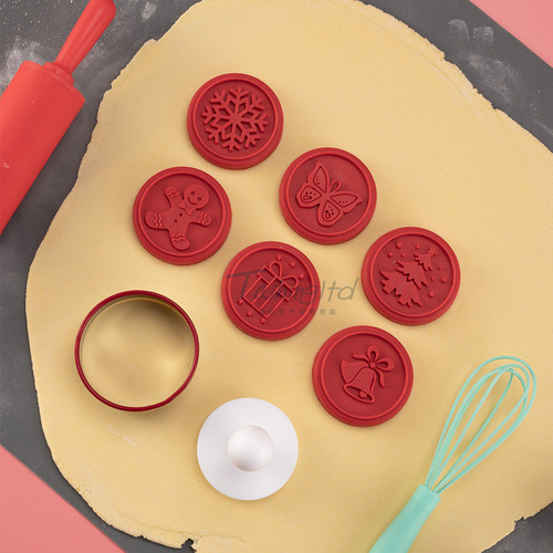 New Product Silicone Stamp Set Christmas Cookies Cookie Embossing Mold Cookie Stamps Set