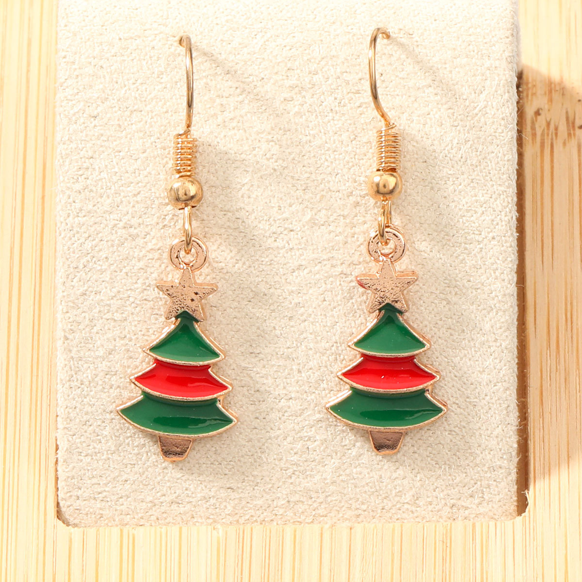 Christmas2020 Christmas series better dripping Christmas tree earrings girl heart ins ear jewelry