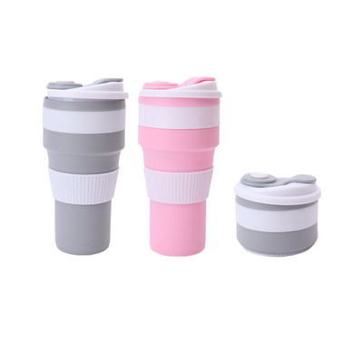 硅胶折叠咖啡杯 旅行创意便携伸缩水杯硅胶折叠杯礼品杯现货