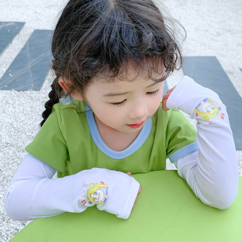 Children's Ice Sleeves Summer Thin Ice Silk Gloves Girls Boys Princess Baby Sunscreen Arm Sleeves Trendy