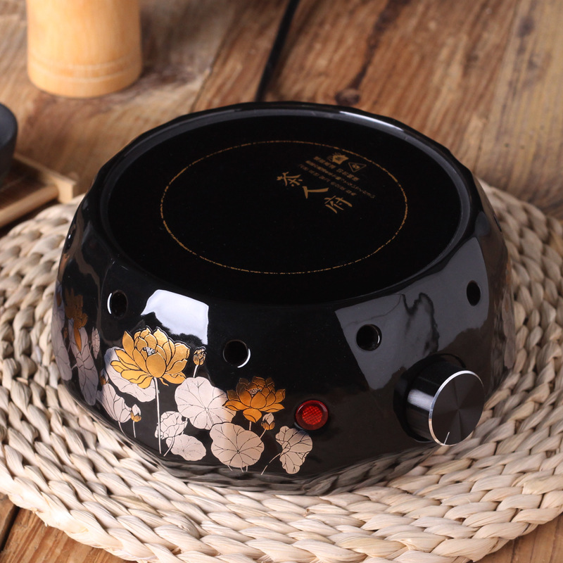 originality black circular Radiant-cooker Tea stove ceramics household Mute Water heating furnace Tea stove Factory wholesale