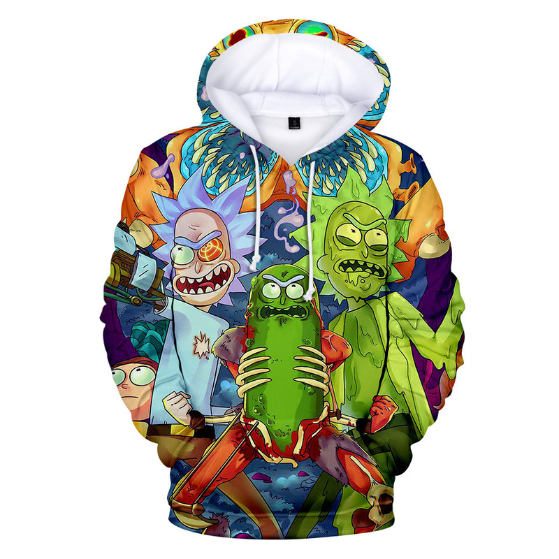 Cross-border AliExpress new Cos anime movie Rick and Morty corner clothing 3D printed sports casual sweater