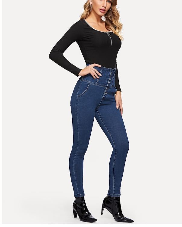 high waist trousers for Woman jeans legg...