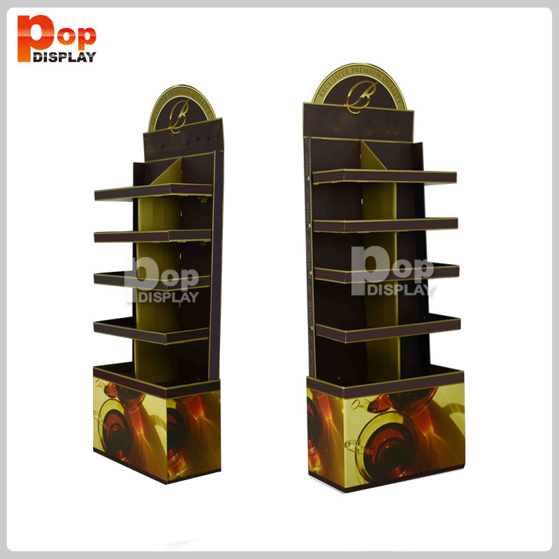 直立5层茶叶纸展示架茶具纸货架超市促销茶叶纸货台