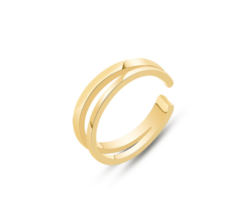 Anillo De Acero Titanio Abierto Simple display picture 1