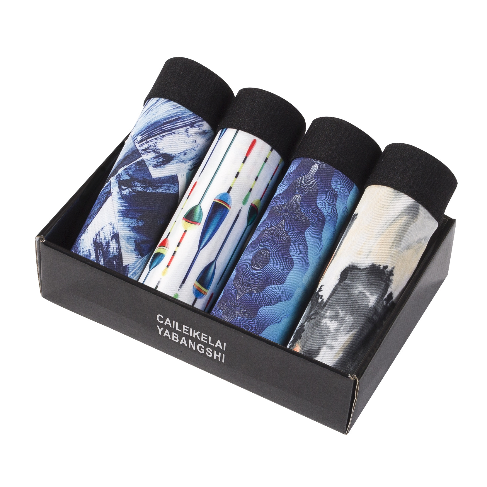 Ropa interior para hombres, bóxer para hombres, pantalones cortos de seda de hielo, cabeza, ropa interior para hombres, pantalones planos, pantalones, cintura media estampados, ropa interior en caja, pantalones