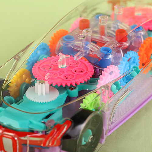  New Creative Electric Transparent Gear Car Mini Scooter Car Model Children's Music Toy Wholesale