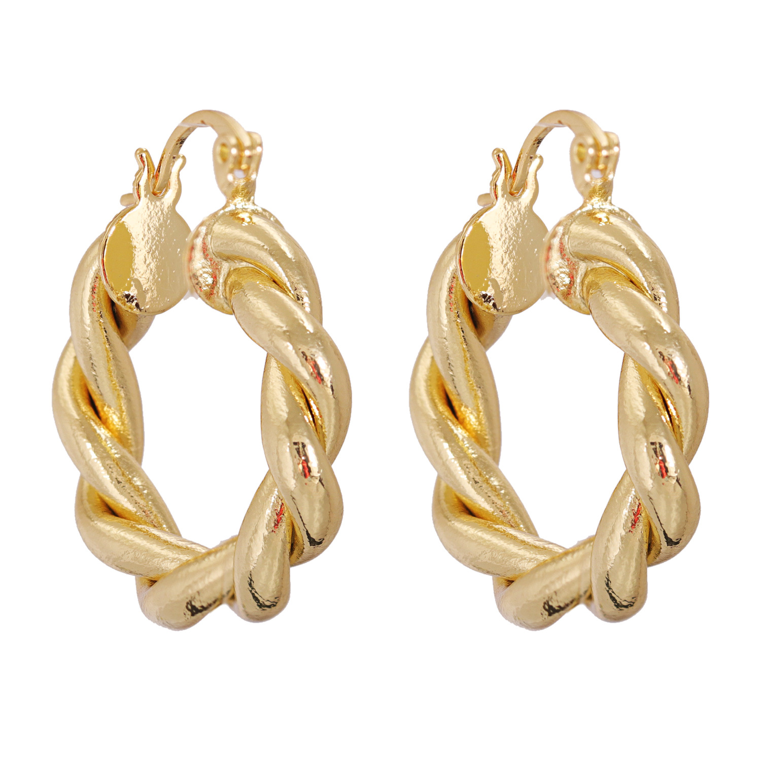 Simple Twisted  Circle Hoop Earrings display picture 5