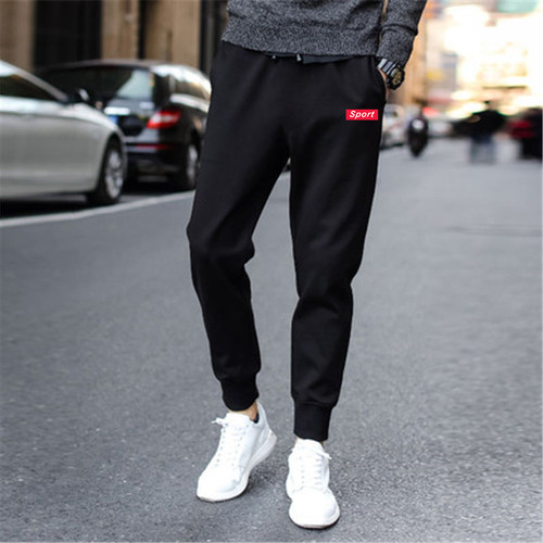 Chic Brand Men's Korean Style Youth Tapered Long Pants with Ankle Cuffs Loose Sports Pants Summer New Men's Casual Pants