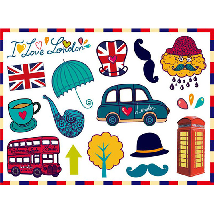 Korean self-adhesive suitcase children's graffiti box stickers cute waterproof cartoon luggage skateboard stickers wholesale