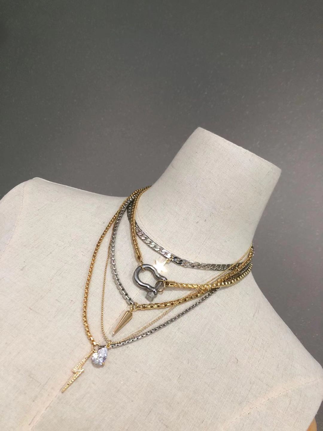 Brass Pendant Material Brass Plating U Shape Necklace