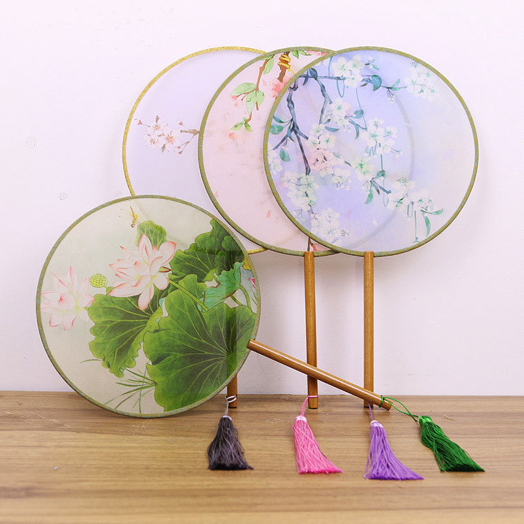 Chinese Fan Chinese Hanfu hand Fan Semi transparent round fan palace fan round fan dance fan