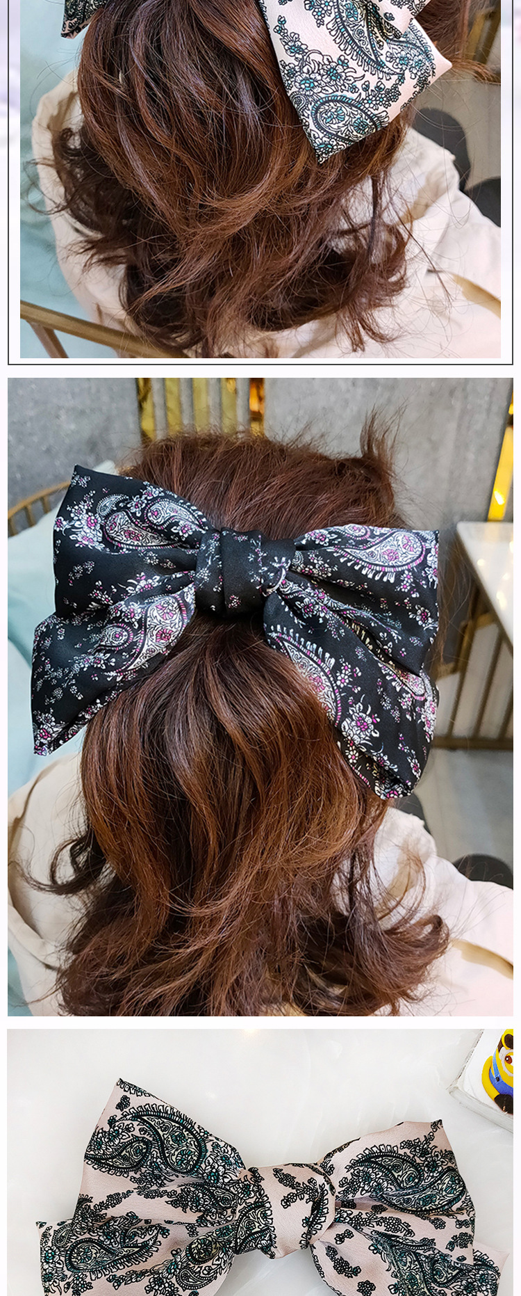 New Printing Big Bow Hairpin Creative Hairpin All-match Fashion Top Clip Wholesale Nihaojewelry display picture 1