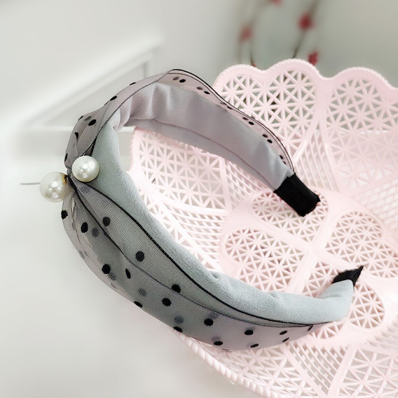 Korean Fashion Polka Dot Mesh Pearl Hair Band display picture 4