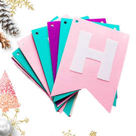 Happybirthday拉花儿童创意装饰字母拉旗毛毡派对拉旗礼品