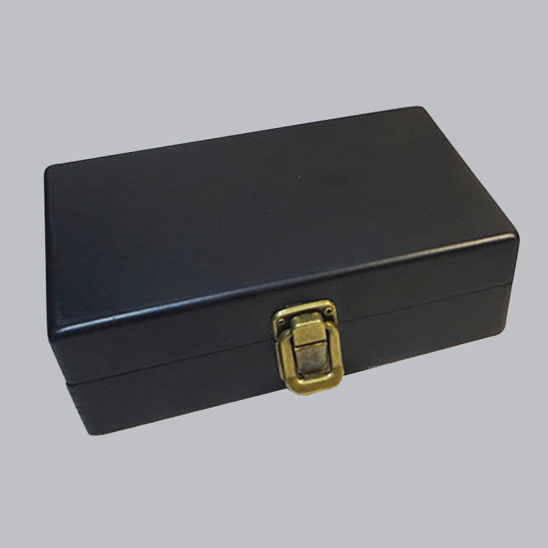 Wooden black retro rectangular storage box