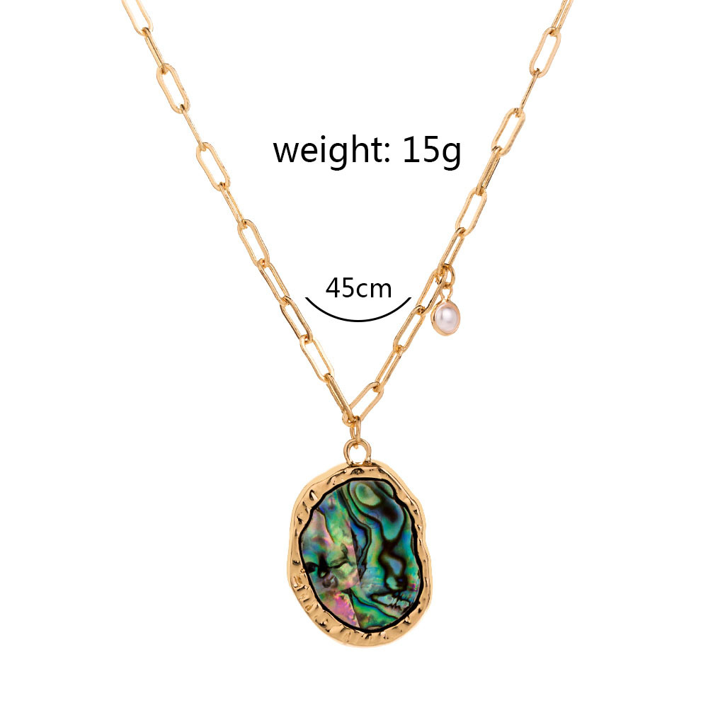 Fashion New Simple  Special-shaped Natural Color Shell Piece Alloy Necklace display picture 15