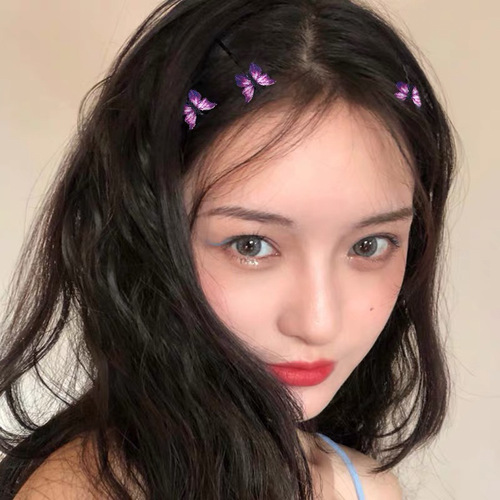 Selfie ins style butterfly filter hairpin back of head clip headband bangs internet celebrity hair accessory