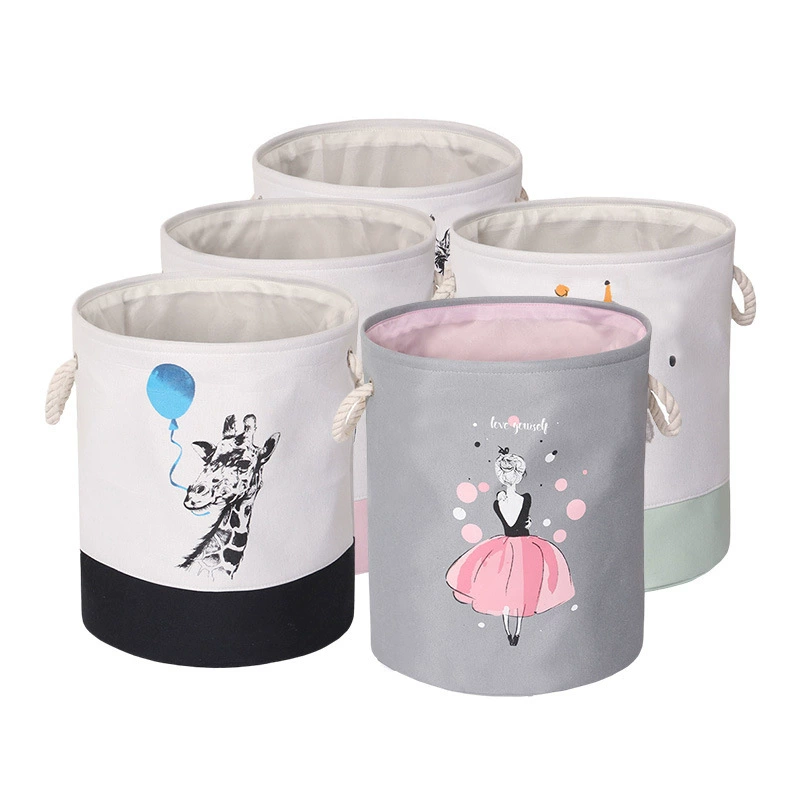 Foldable round laundry basket, storage box, pen, toy