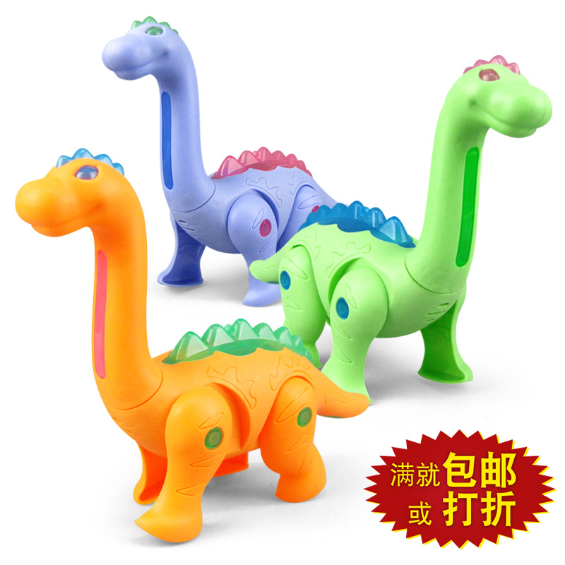 Children's Electric Dinosaur Toy with Music and Lighting, Electric Brachiosaurus Walking Simulation Animal Model, Bestselling on Stands
