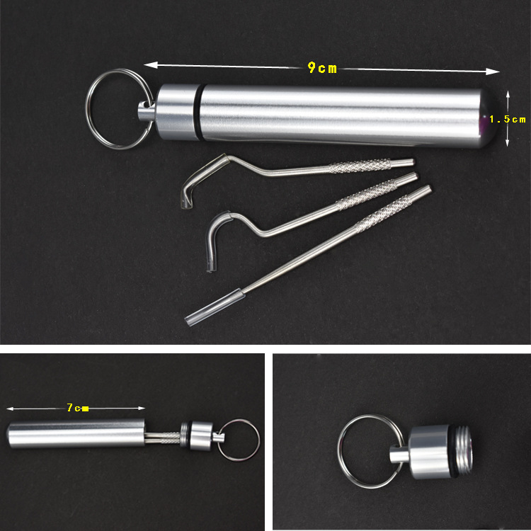 304 metal dental cleaning tools, stainless steel toothpicks, hook rods, portable oral and dental cleaning tool set pic 3