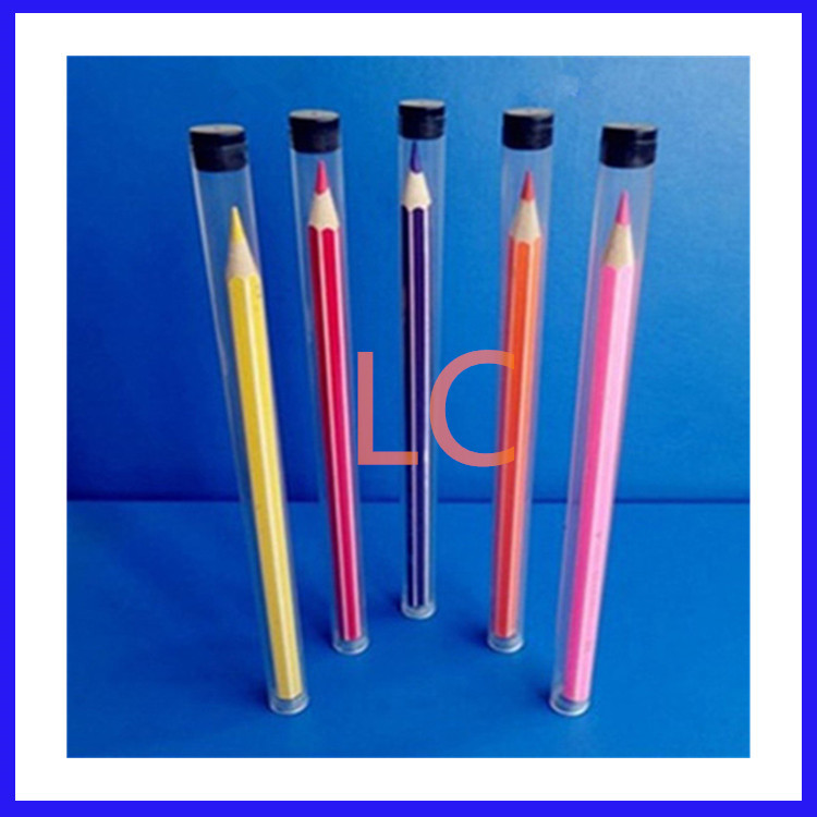 【良辰塑胶】定制PVC眉笔管  彩色画笔塑料包装管 配盖子