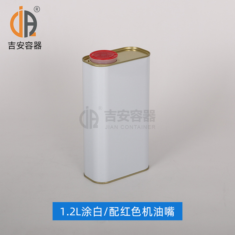 廠家現貨  1L鐵罐 密封方形配機油嘴1L/1.2L馬口鐵長方形鐵罐