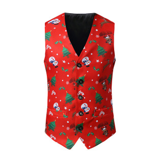 New Christmas vest New year men's Christmas 3D Christmas tree printed vest SD36