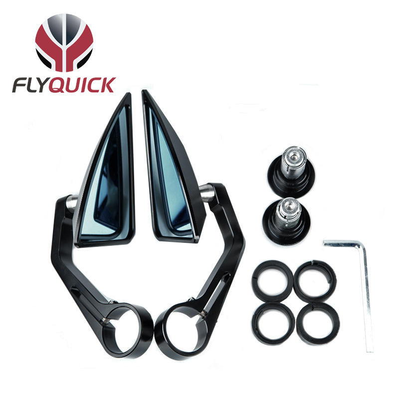 FLYQUICK transfronteriza Venta caliente motocicleta coche eléctrico clásico modificado triángulo CNC espejo retrovisor reflector