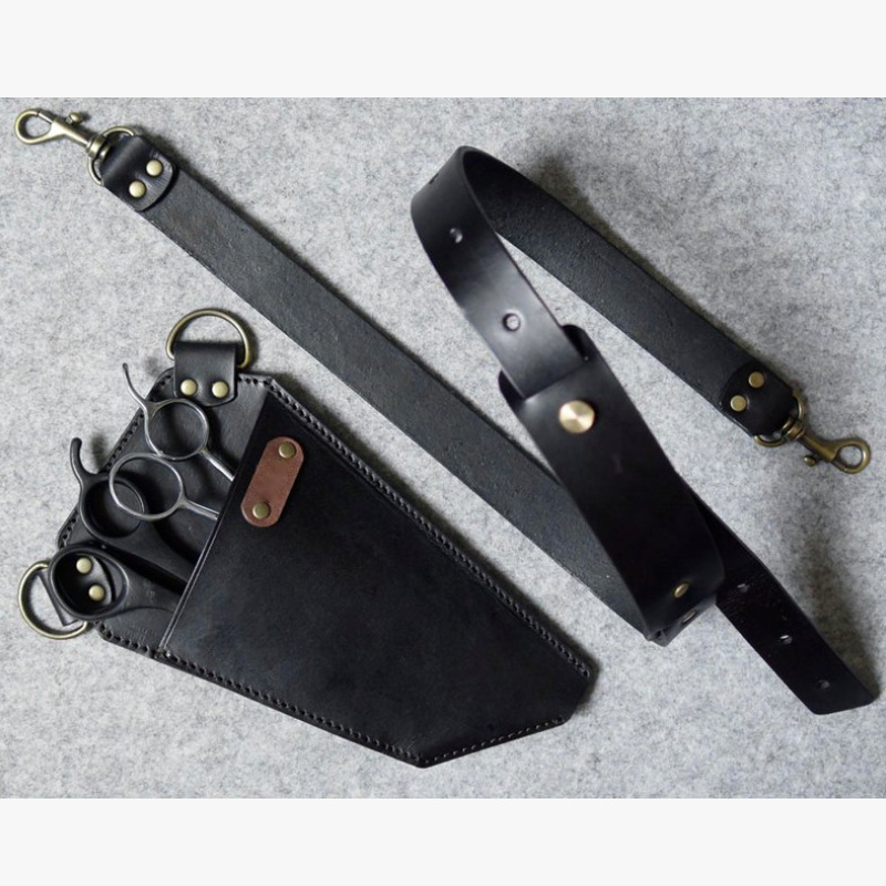 发型师理发工具腰包多功能美甲剪刀收纳包腰挂式理发剪皮套工具箱