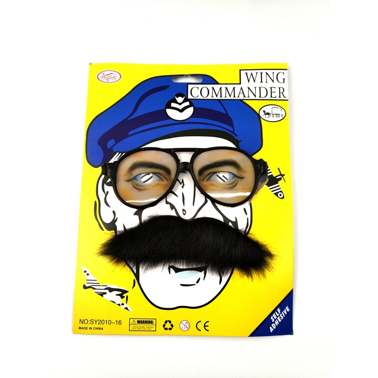 Commerce electrónico transfronterizo Pascua fiesta de barba falsa negra carnaval 12ps tarjetas de huerto barba falsa Halloween barba falsa