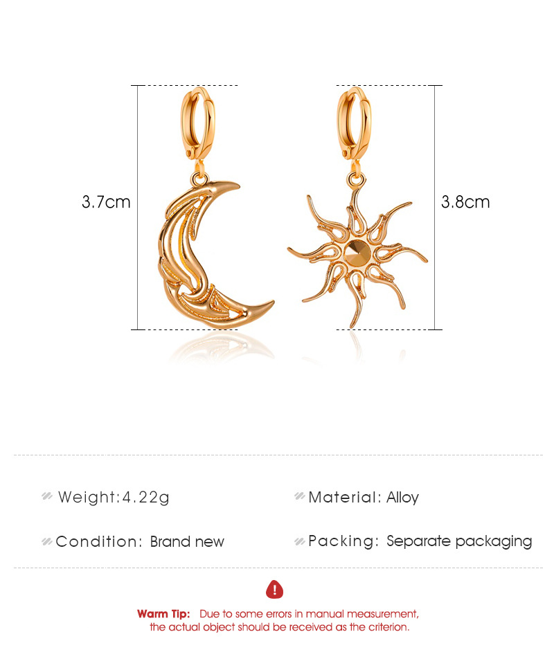 Fashion Moon Plating Alloy No Inlaid Earrings display picture 1