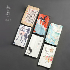 Antique waterproof tea mat tablecloth Kung Fu tea set Zen Chinese retro tea tray table flag tea towel set