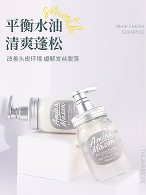 日本amino mason洗发水护发素套装清爽控油氨基酸am氨基研450ml*2