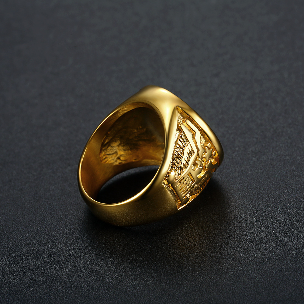 Holiday, Street Occasion Titanium Steel Material 1 Piece Hip-hop Geometric Titanium Steel Men's Rings