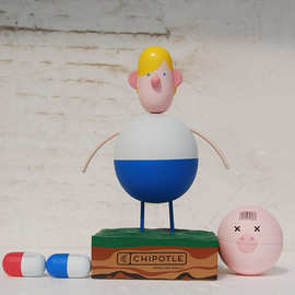 PVC美式卡通创意简约木偶造型人物摆件ABS公仔厂家来图定制批发