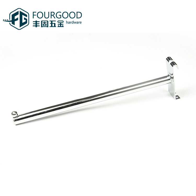 Foshan Tarjeta de fábrica Net Oval tubo de vidrio soporte gancho supermercado centro comercial pantalla electricidad cromado brazo estante soporte